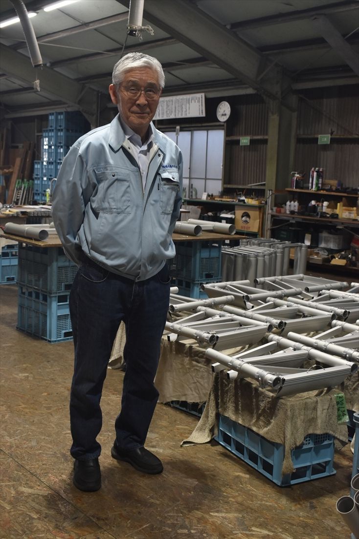 特殊梯子製作所の寺本隆代表取締役（筆者撮影）