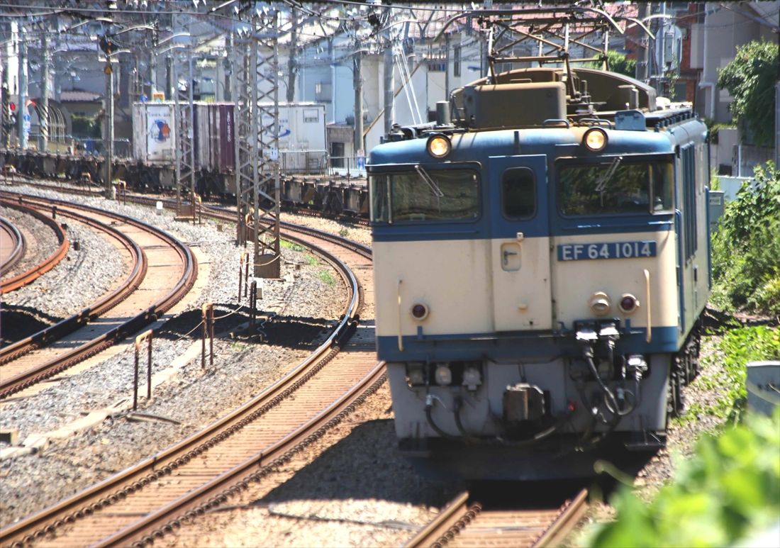 東十条付近を走るEF64形1000番台牽引の貨物列車（撮影：南正時）