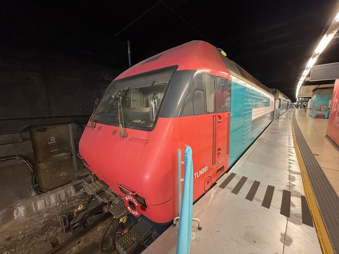 KTT用機関車。かつては先頭と最後尾に連結されていた（筆者撮影）