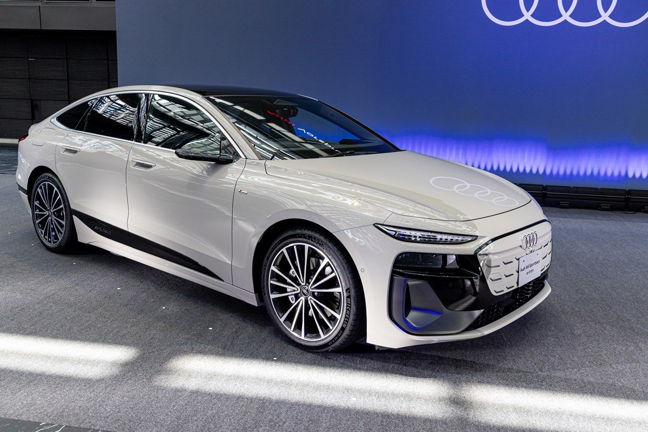 アウディ「A6 e-tron」シリーズおよび発表会の様子（写真：三木 宏章）