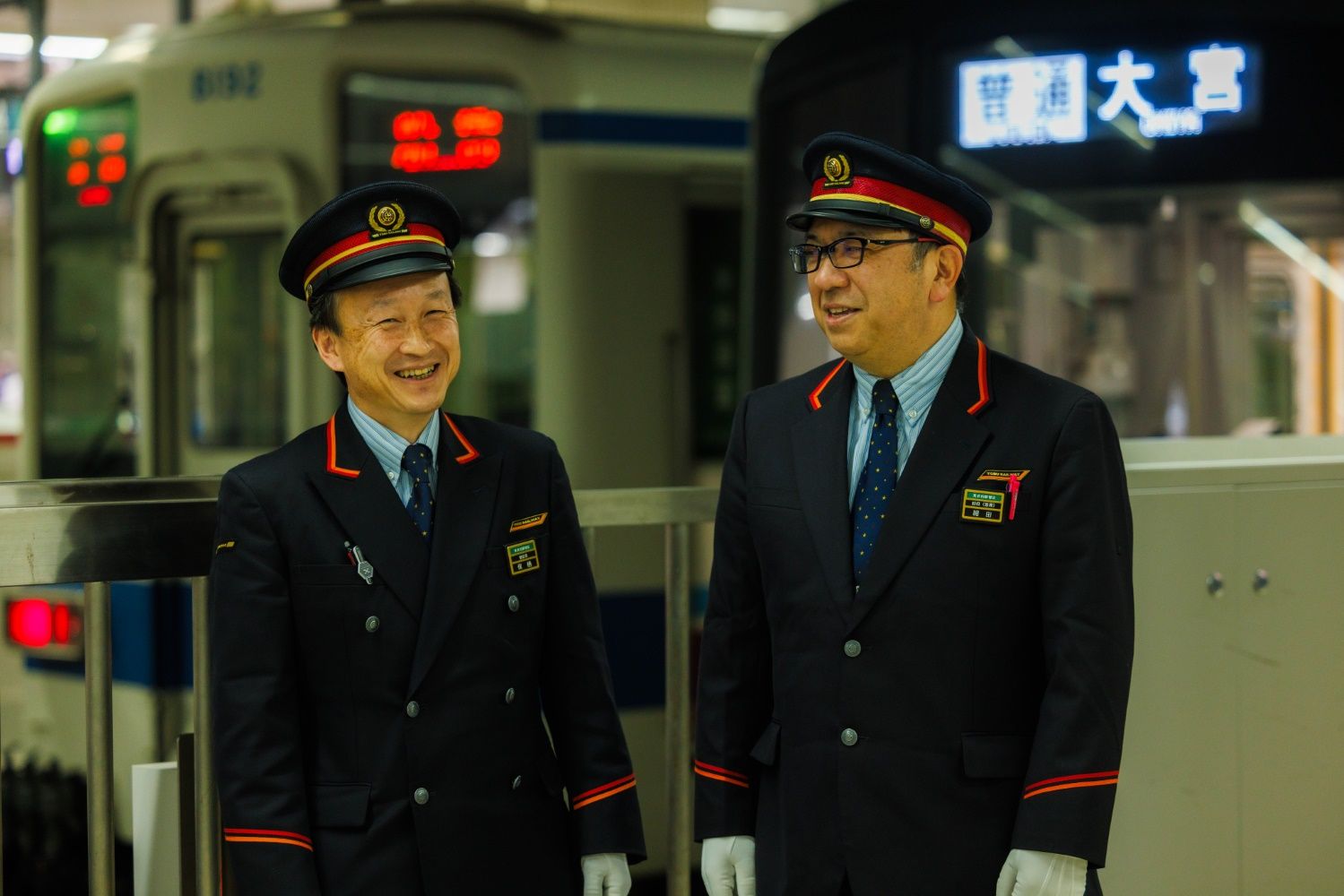 柏駅管区の保栖管区長と細田首席助役