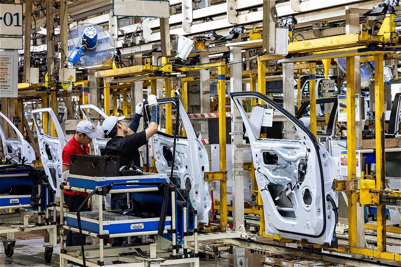 エクスフォースHEVなどの生産を行う、三菱のレムチャバン工場（筆者撮影）