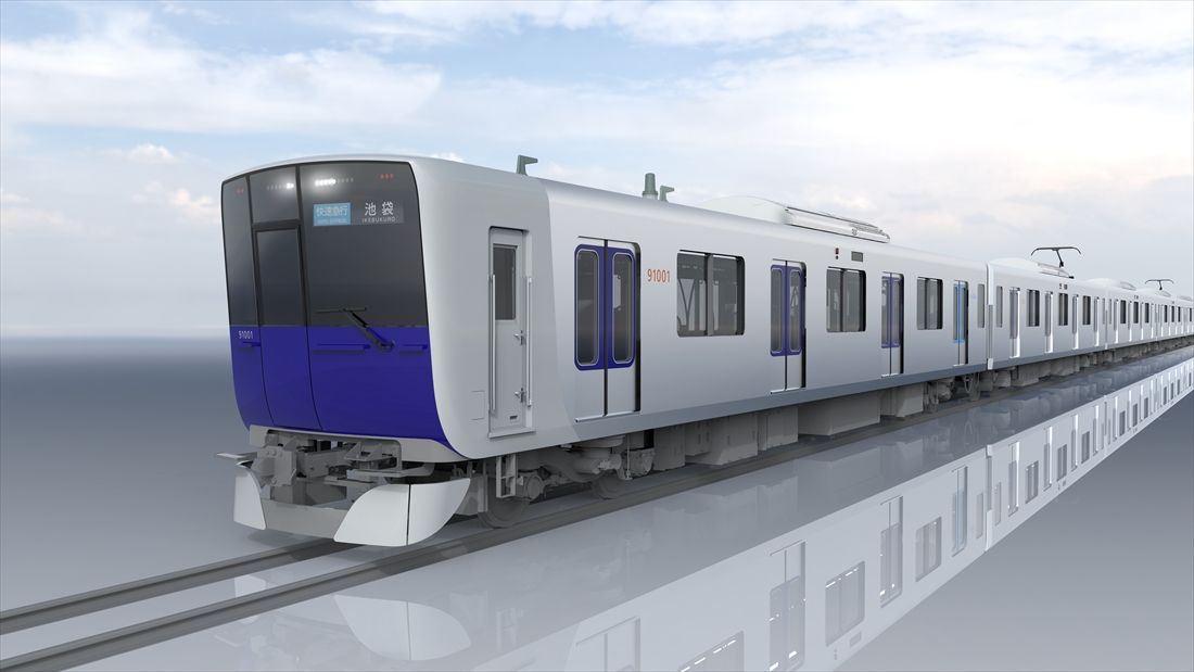 9000型の代替車両として2026年から導入予定の新型車両90000系（画像：東武鉄道）
