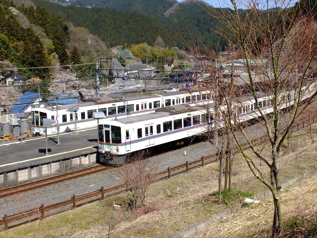 吾野駅で交換する4000系（撮影：南正時）