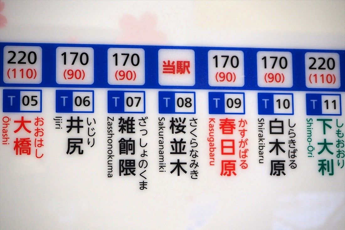 桜並木駅の駅ナンバーは「T08」だ（記者撮影）