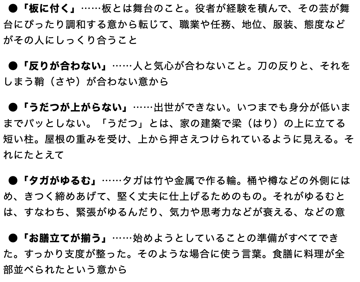 歌舞伎や日本建築などの文化と結びついている言葉