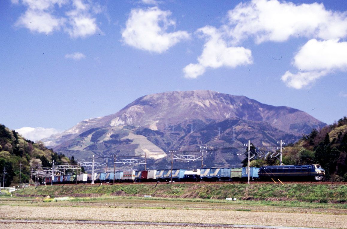 東海道本線を行くEF66形牽引のコンテナ貨物列車（撮影：南正時）