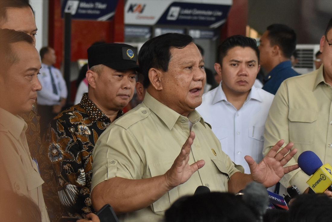 KCIタナアバン駅リニューアル式典で30本の新車調達を明らかにしたプラボウォ大統領（筆者撮影）