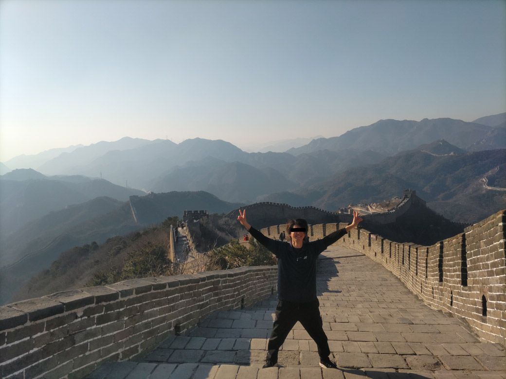 万里の長城×YONEX（筆者撮影）