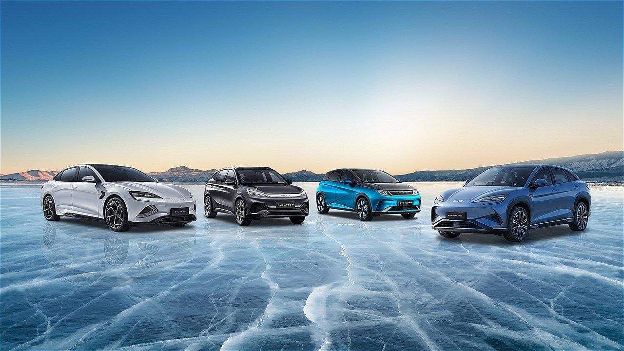 BYDが日本で販売している乗用車の車種ラインナップ（写真：ビーワイディージャパン）