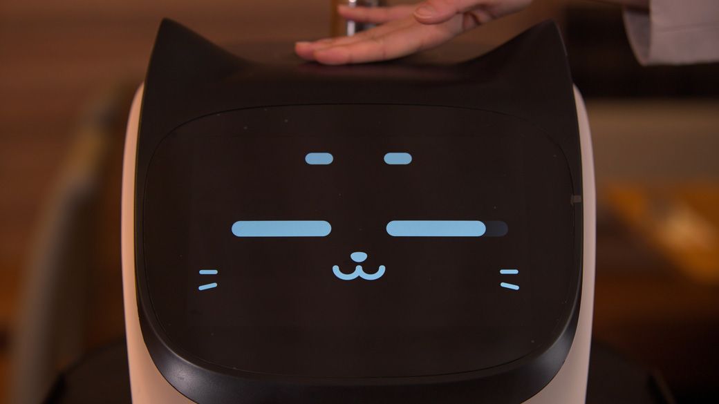頭に触れると喜んでくれるが、撫ですぎると「やめて！　しつこいにゃん！」と怒られるのでご注意を（写真提供：すかいらーくホールディングス）