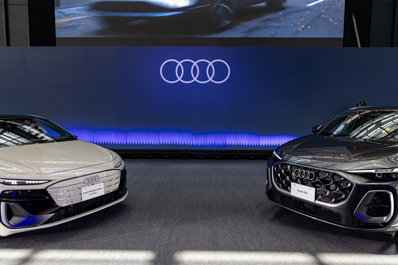 アウディ「A6 e-tron」シリーズおよび発表会の様子（写真：三木 宏章）