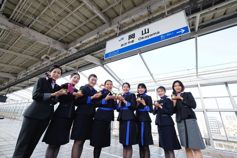 プロジェクトの終着駅岡山に到着　達成感を覚えつつここから新幹線利用者にいかに訴求していくか、まだまだアイスと向き合う時間は続く（2025年1月30日筆者撮影）