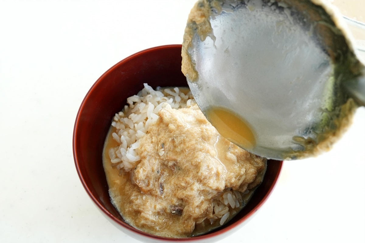 汁をかける
