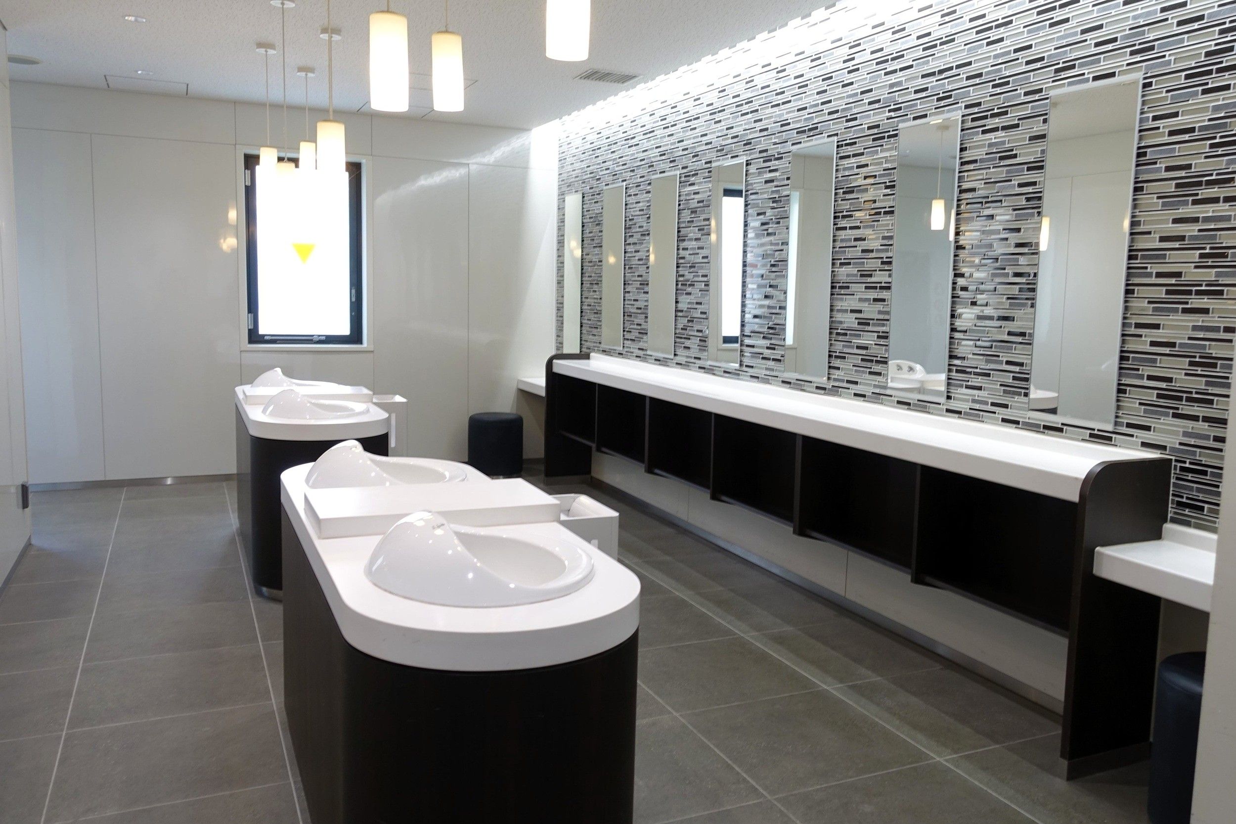 リニューアルしたトイレ。女子トイレには「スタイリングコーナー」（写真：南海電鉄）