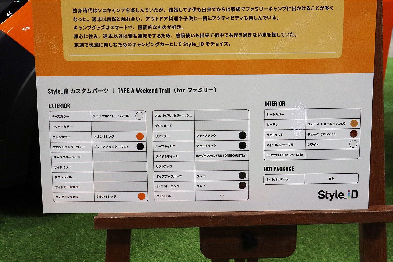ファミリー層のユーザーを想定した「ウイークエンド トレイル（WEEKEND TRAIL）」という仕様（筆者撮影）