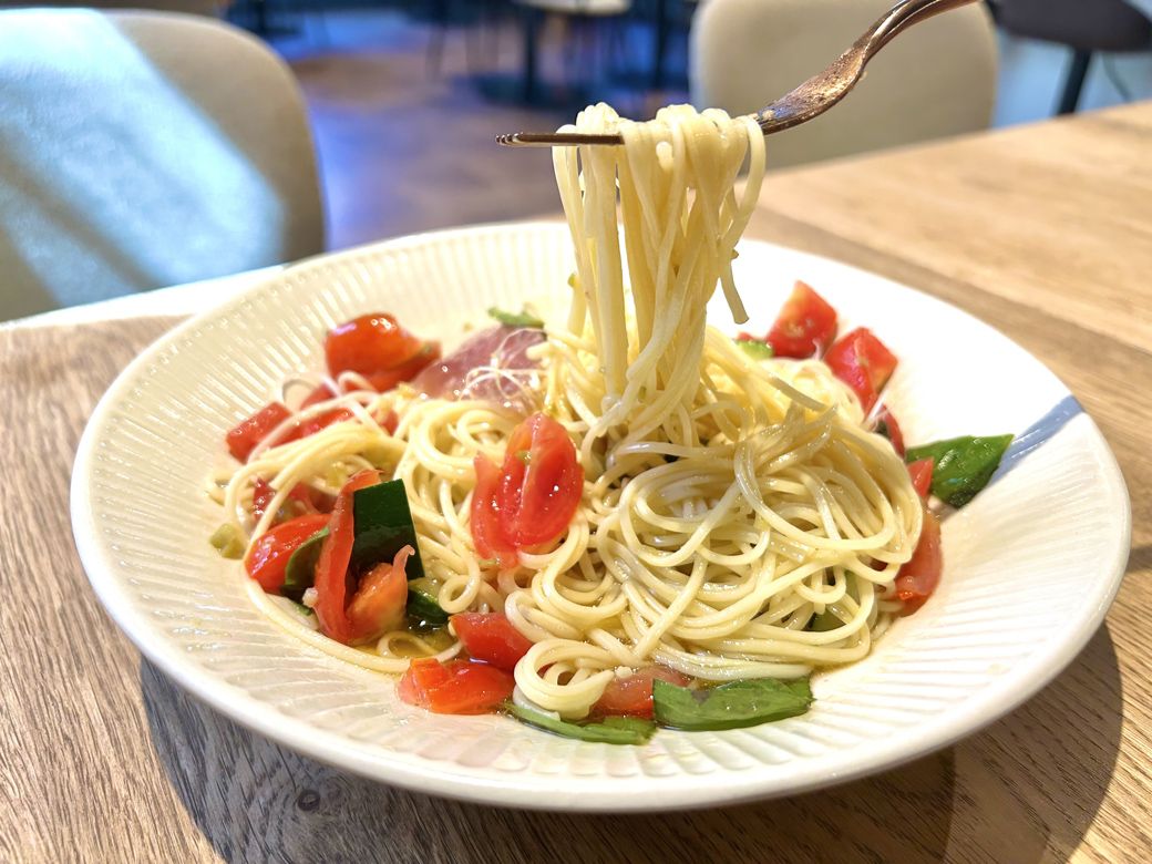 一般的なパスタより、つるりと喉ごしが良い（筆者撮影）
