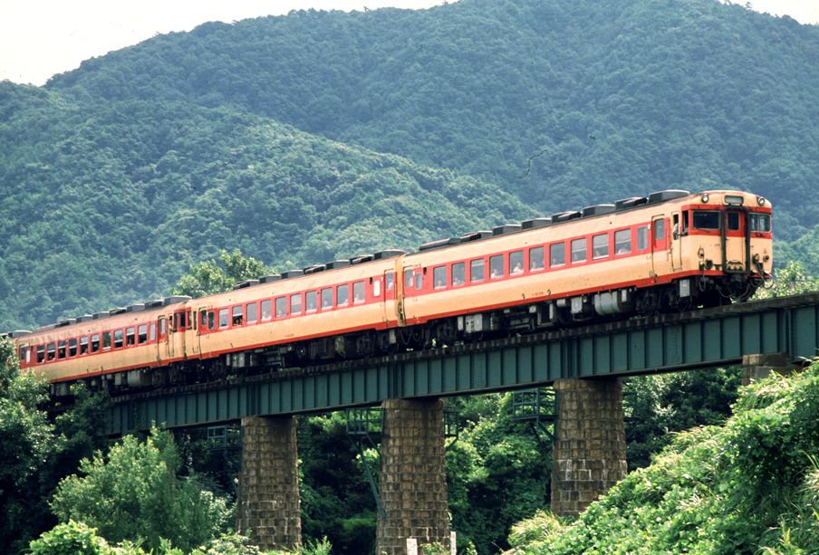 複数路線を走る急行「大社」　小浜線　西敦賀―粟野　1981年6月（撮影：南正時）