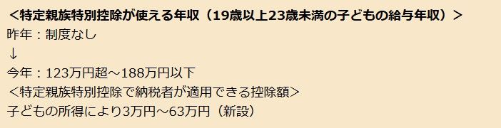 特定親族特別控除