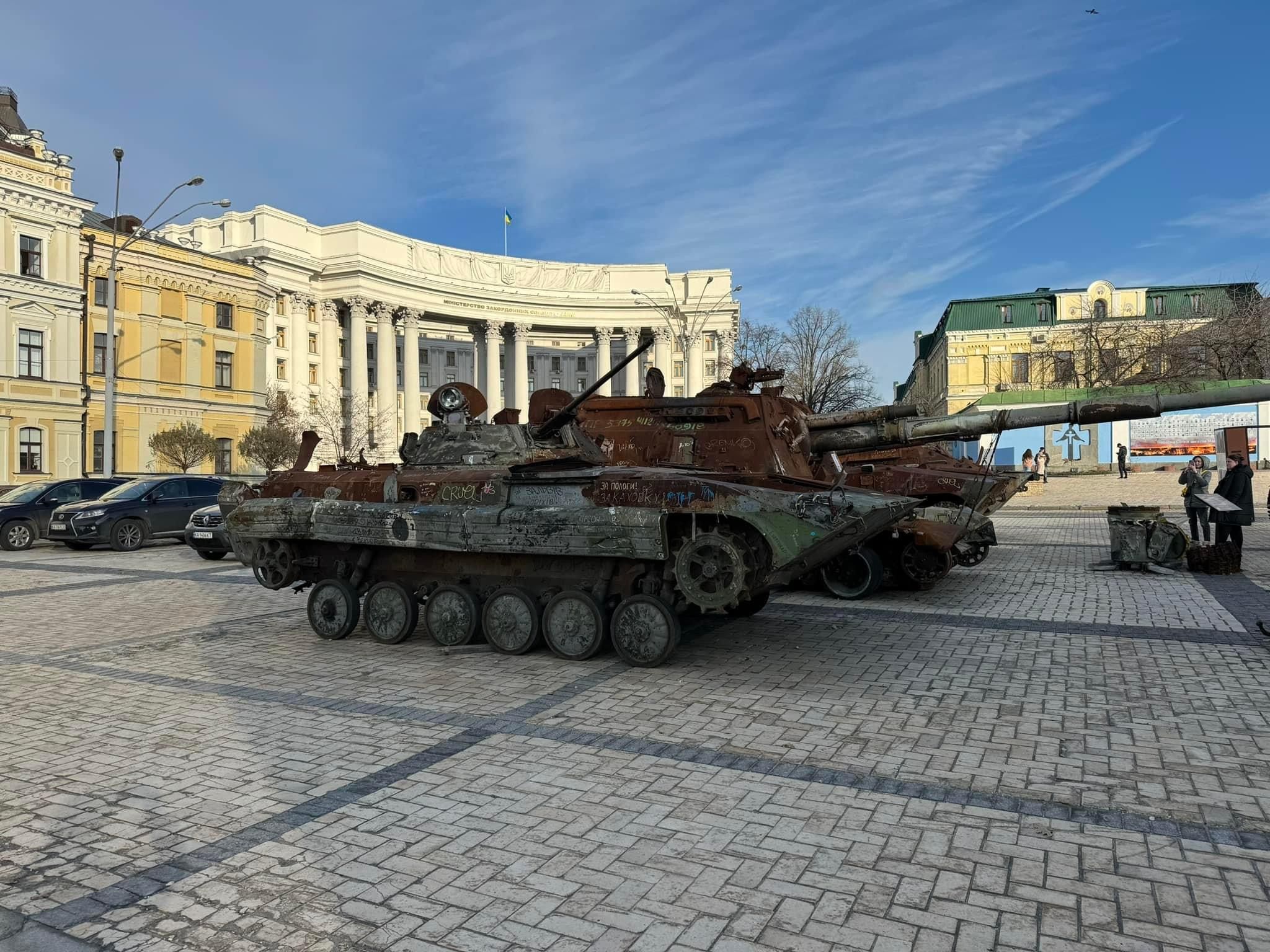 破壊されたロシア軍の戦車（写真：原忠之）