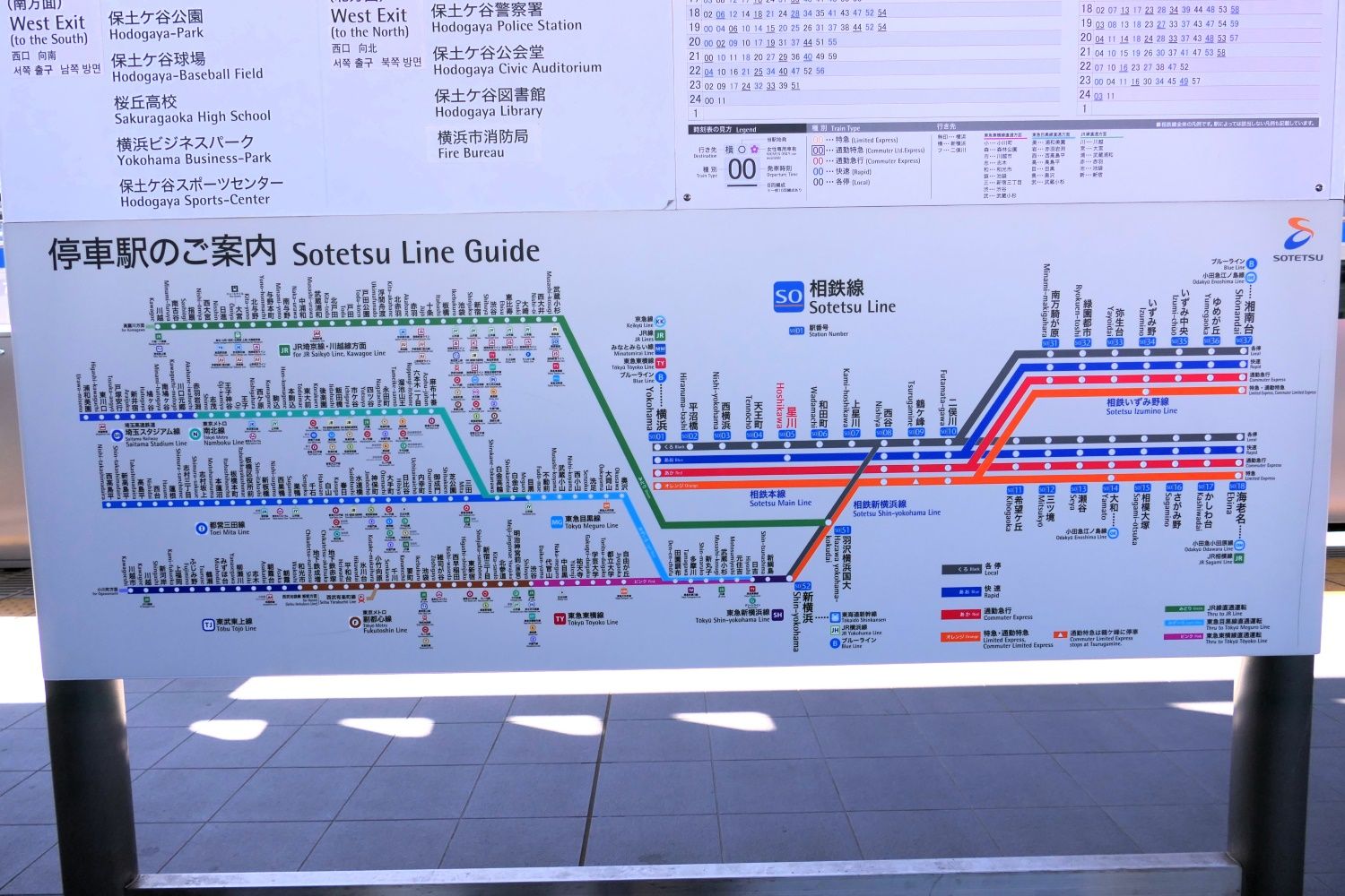 星川駅　停車駅案内