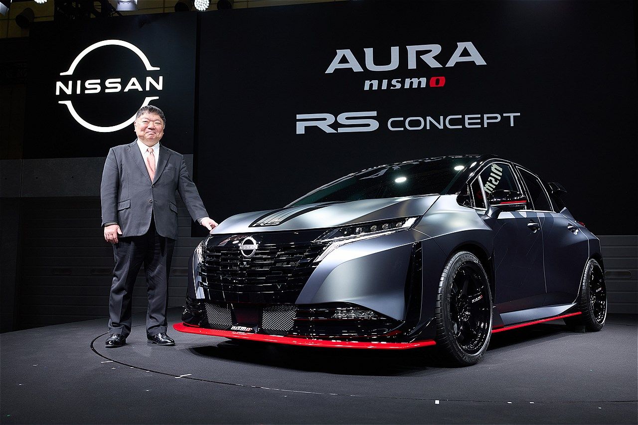 東京オートサロン2026で公開された日産「オーラNISMO RSコンセプト」（写真：日産自動車）