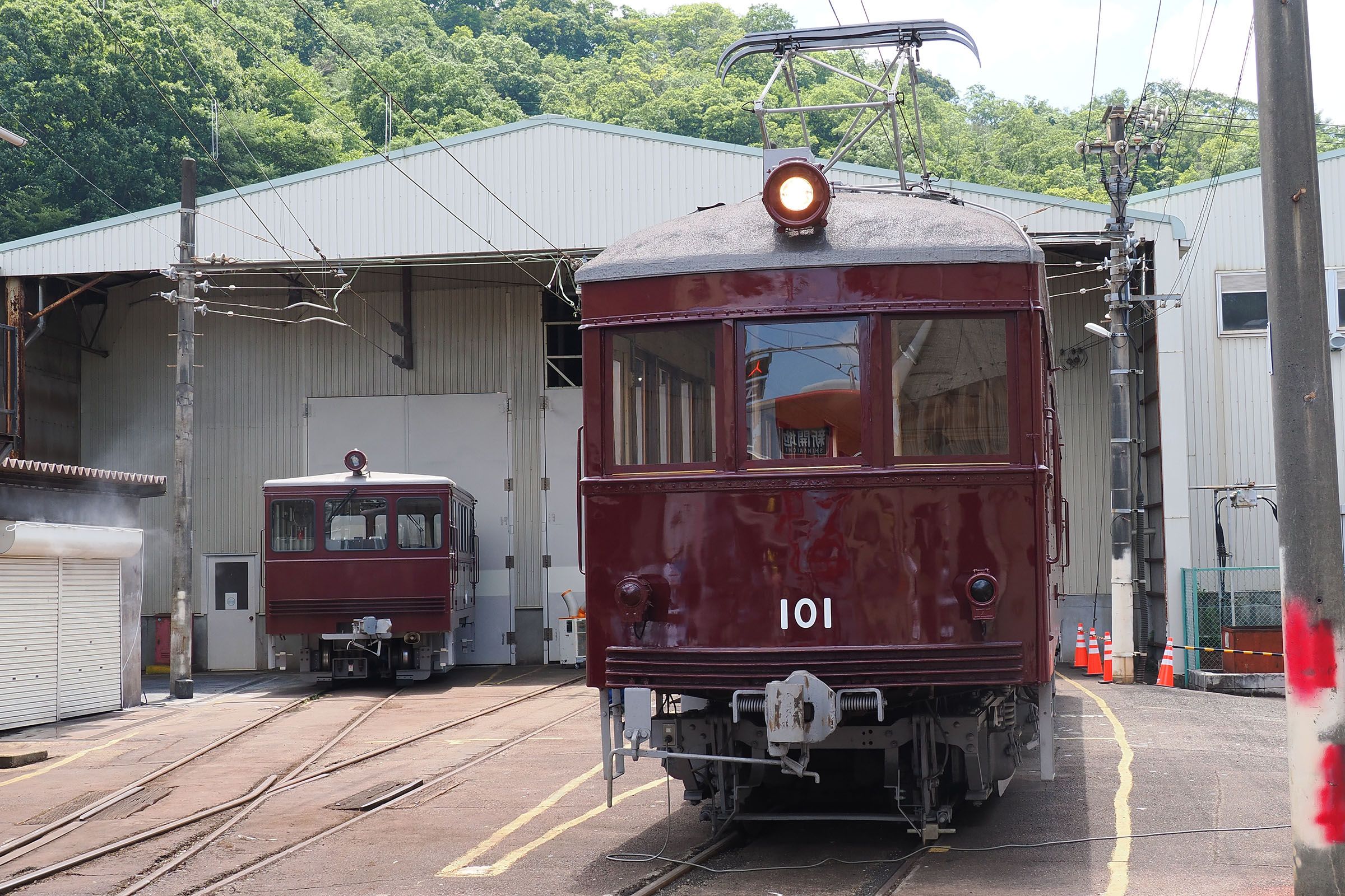 神戸電鉄　デ101号車　入れ替え用機械