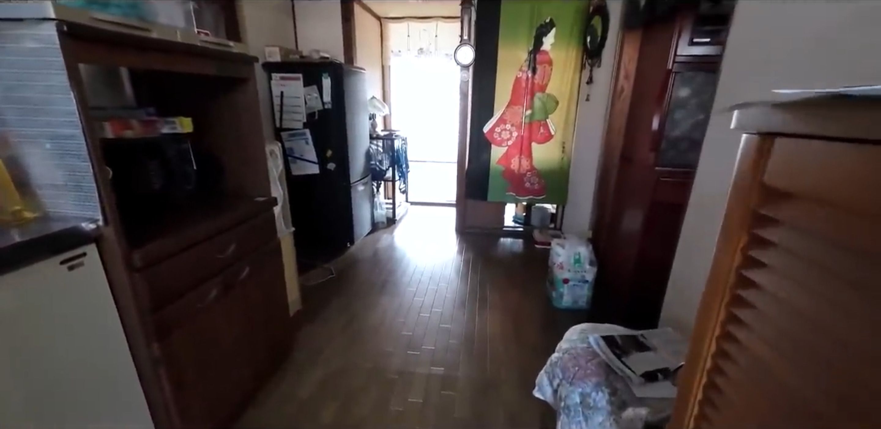 玄関側から見た部屋の様子（写真：「イーブイ片付けチャンネル」より）