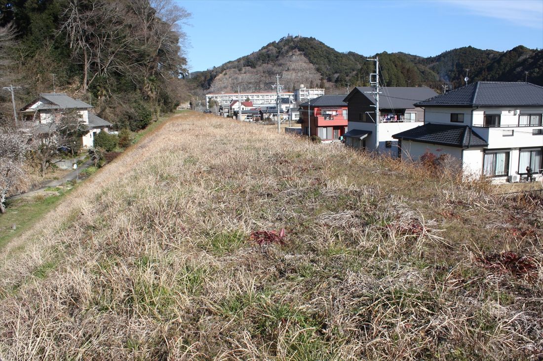 山東駅の旧予定地とみられる場所。撮影当時（2016年）は築堤が残っていたが2024年に撤去された（筆者撮影）