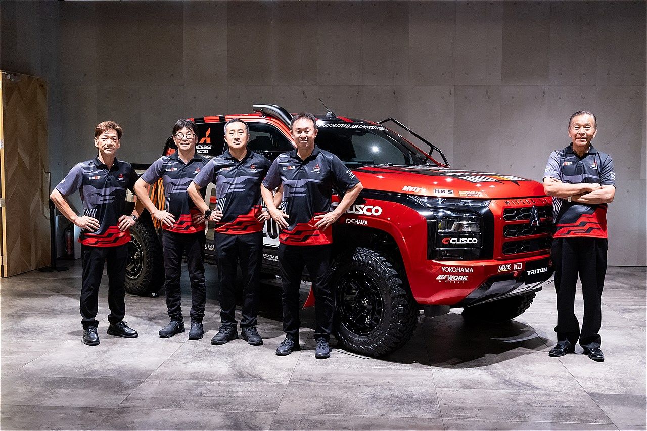 アジアンクロスカントリーラリー2025を前に行われたチーム三菱ラリーアートの壮行会（写真：三木 宏章）