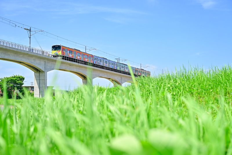 数えきれない旅人の思い出と、沿線に暮らす人々の心に彩りを与え続けてくれたマンガッタンライナー。そのカラフルな車体は遠くからでも視認でき、街の象徴となる存在だった（筆者撮影）