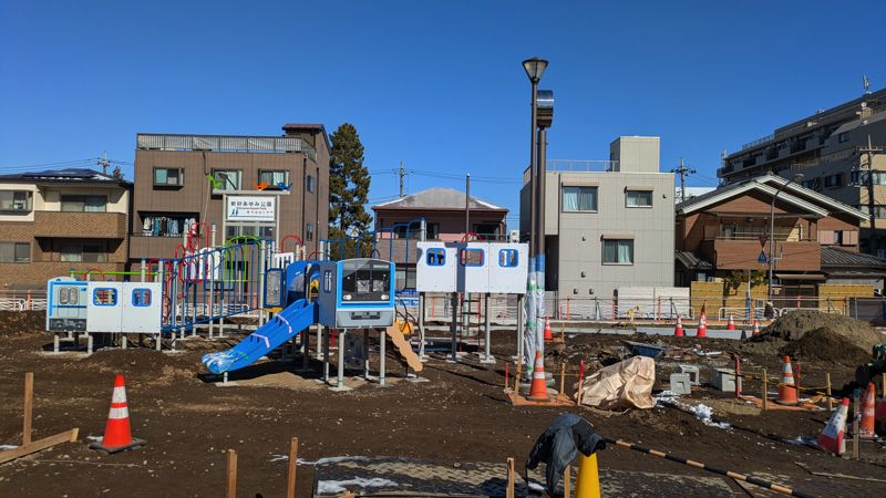 工事のため使用中止になった「新砂あゆみ公園」（2026年2月筆者撮影）