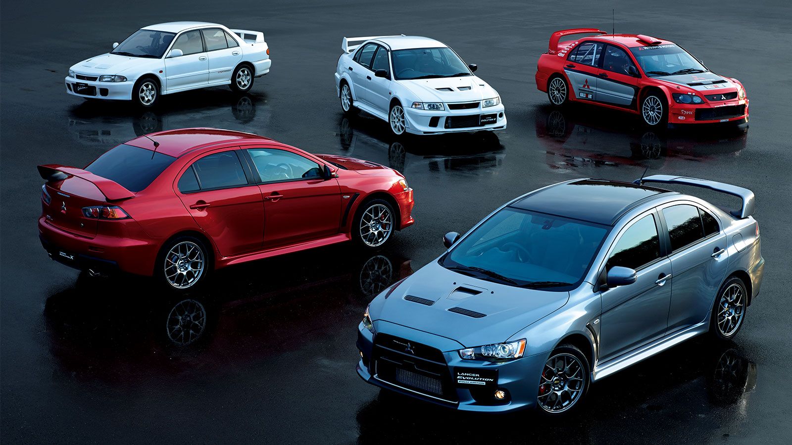 三菱の歴代ランサーエボリューション（写真：三菱自動車）