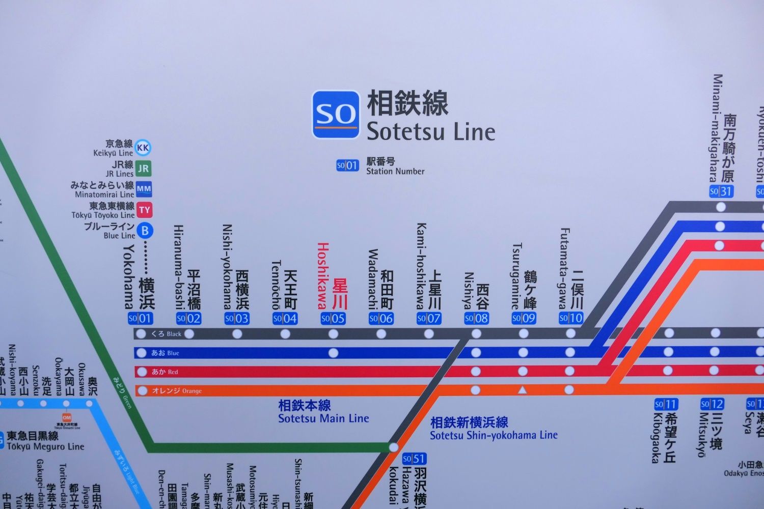 星川駅　停車駅案内