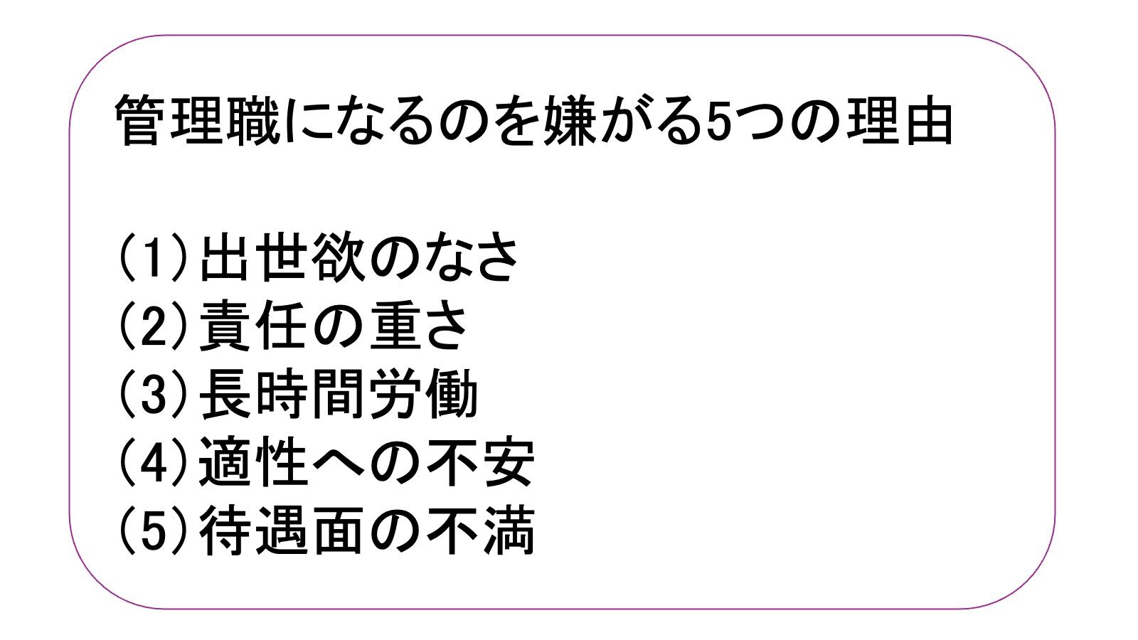 管理職になるのを嫌がる5つの理由