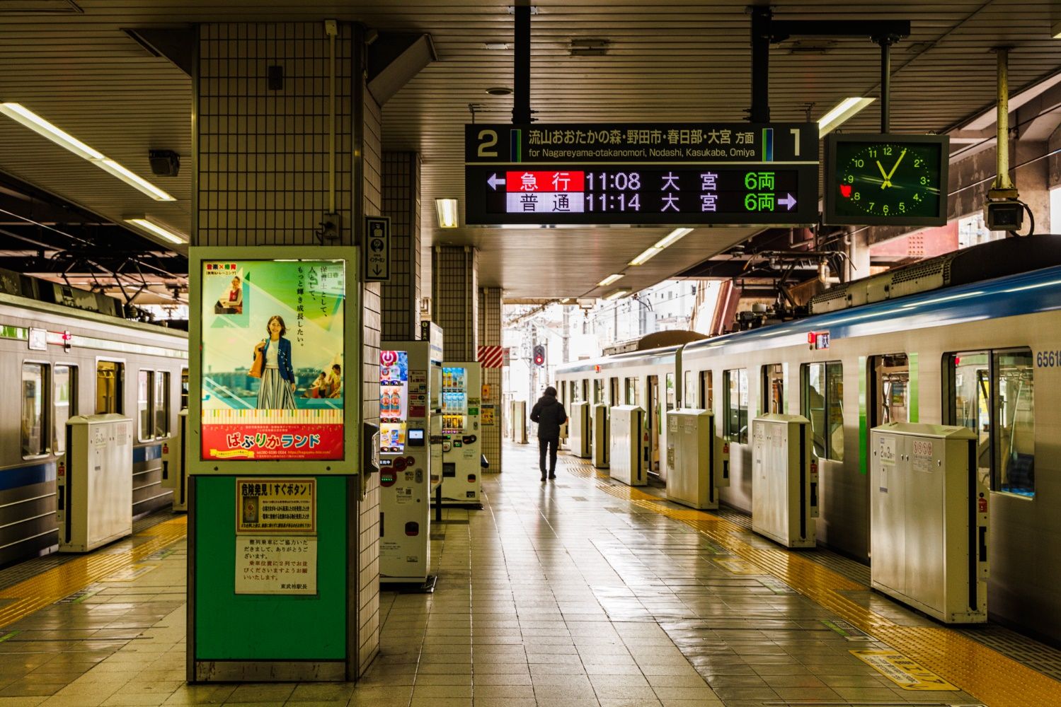 東武柏駅のホーム