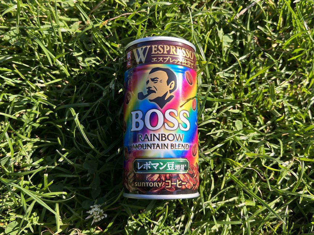 SUNTORYのコーヒー缶「BOSS」（筆者撮影）