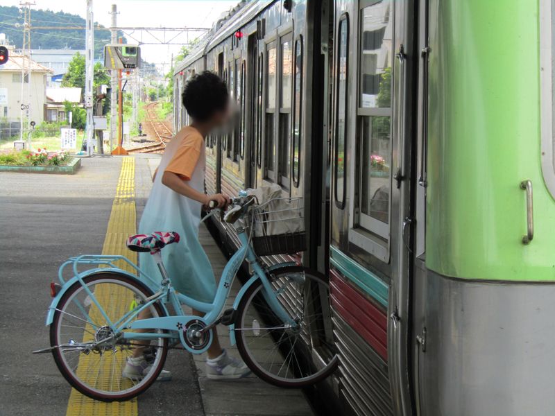 上毛電気鉄道のサイクルトレイン（筆者撮影）
