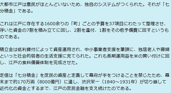 松平定信が行った「七分積金」制度とは