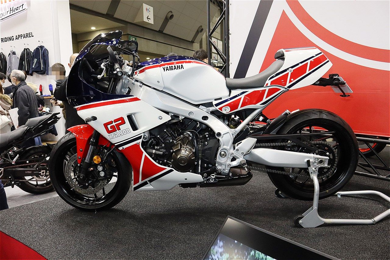 ヤマハの新型「XSR900GP」の純正アクセサリー（筆者撮影）