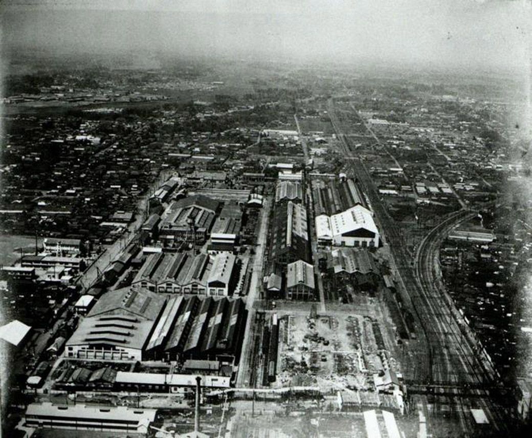 旧大宮市域　昭和36年 国鉄大宮工場全景（出典：さいたま市アーカイブズセンターギャラリー）