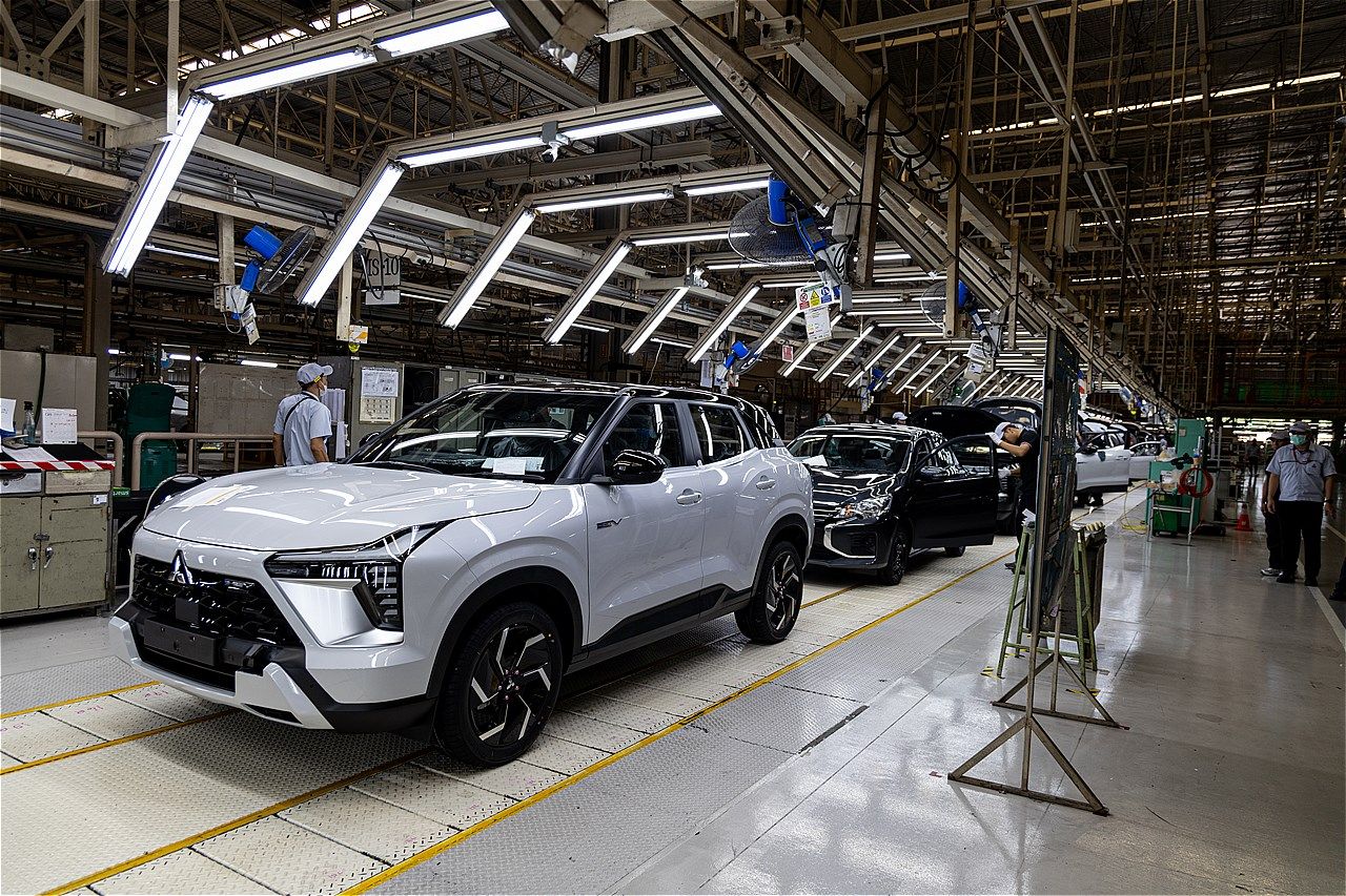 エクスフォースHEVなどの生産を行う、三菱のレムチャバン工場（筆者撮影）