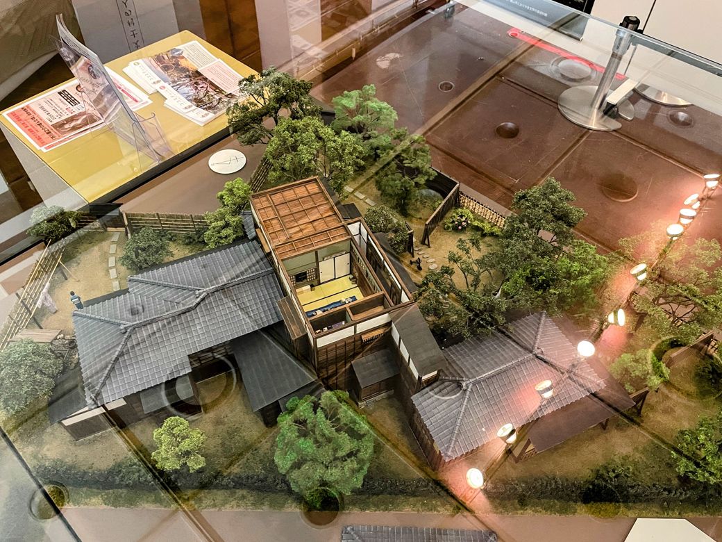 芥川龍之介の家を再現した模型（筆者撮影）