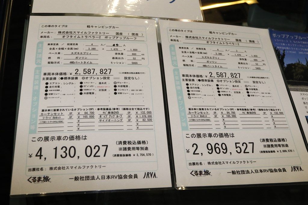 東京キャンピングカーショー2022に出展されていたスマイルファクトリーの「オフタイムトラベラー2ポップアップルーフ」（筆者撮影）