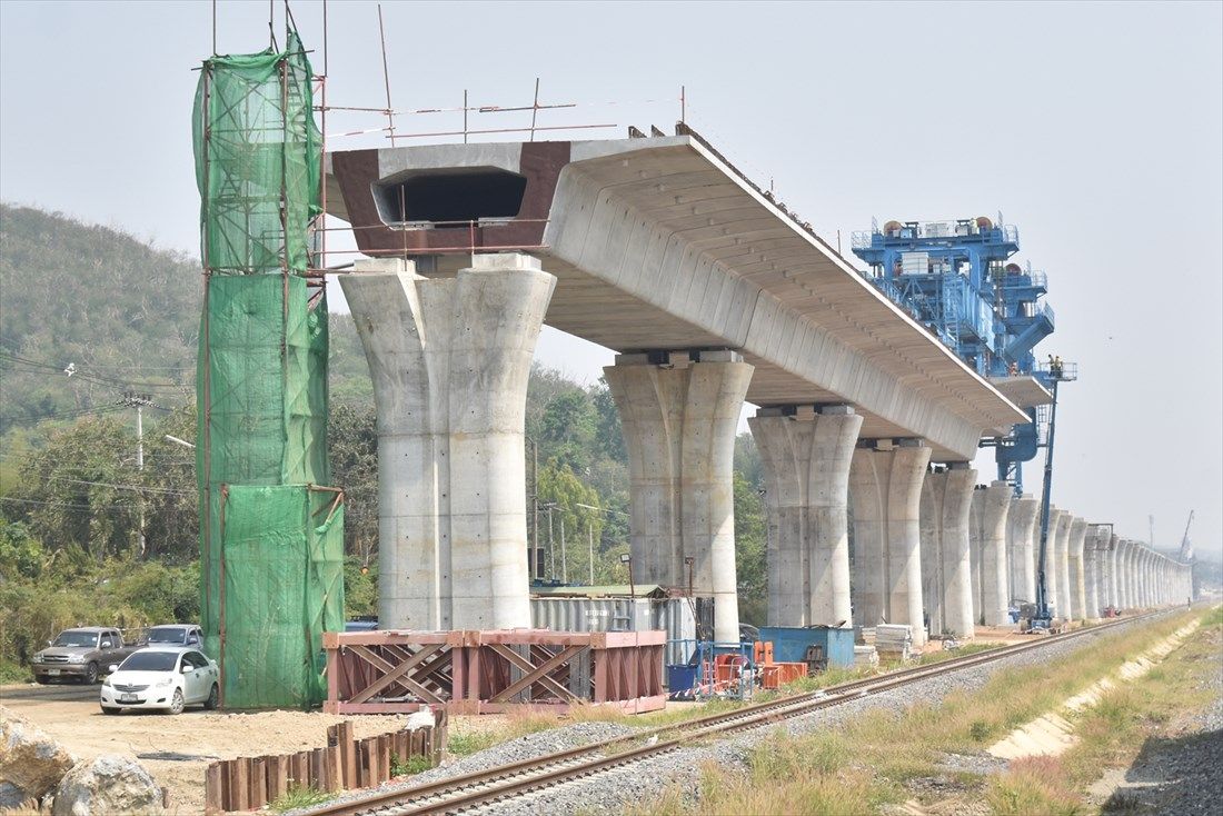 中国支援で建設の進むタイのバンコク―ナコンラチャシマ高速鉄道（筆者撮影）