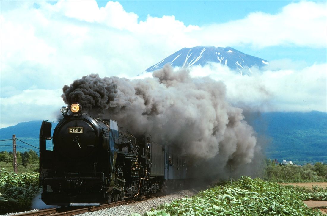 函館本線「山線」の倶知安―小沢間を走るC62形3号機（撮影：南正時）