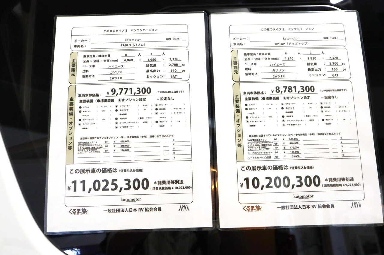ピカソのアートともに旅を楽しめる、加藤モーターの新作キャンピングカー「パブロ」（筆者撮影）