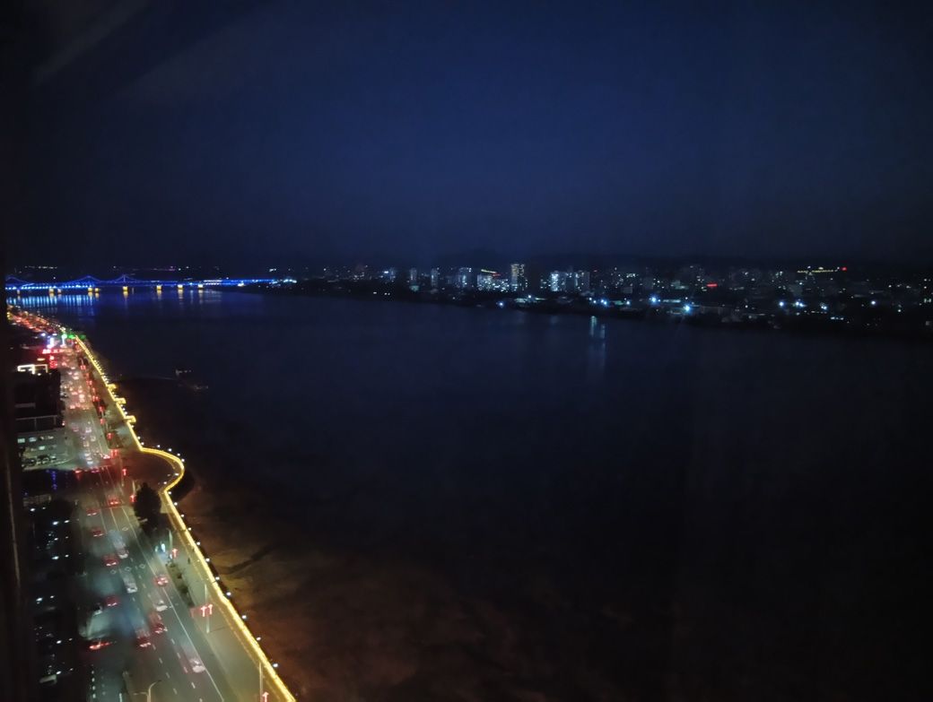 夜の北朝鮮（筆者撮影）