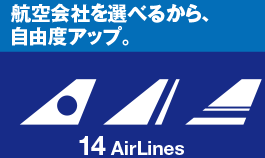 航空会社を選べるから、自由度アップ