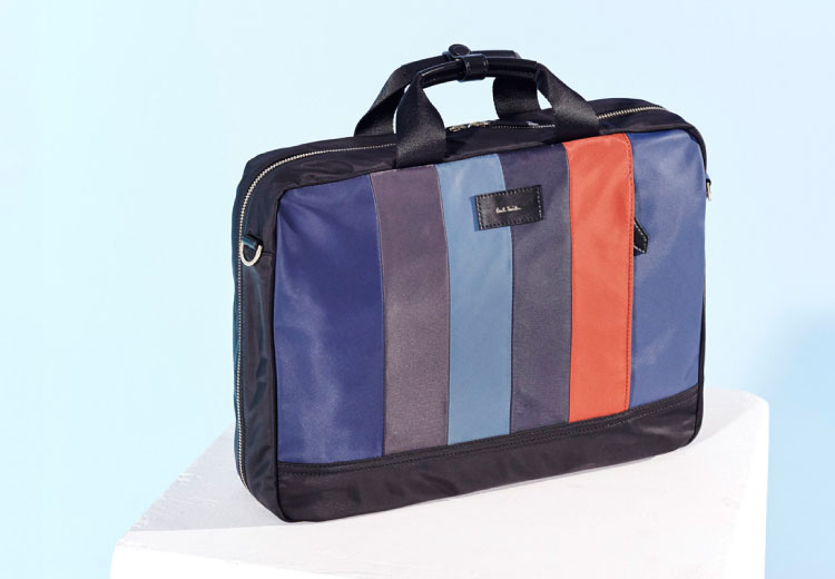 【美品】ポールスミス　3wayトートバッグ　グラデーション ストライプカラードエッジ トートバッグ【553402 N021T